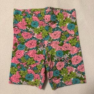 Isaac Mizrahi Girls Size 6 Pink and Green Floral Shorts